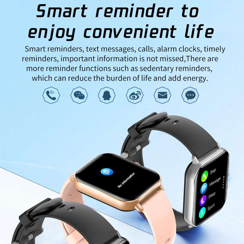 L21 1.69 inch TFT Screen Smart Watch,Support Blood Pressure Monitoring / Sleep Monitoring(Black)