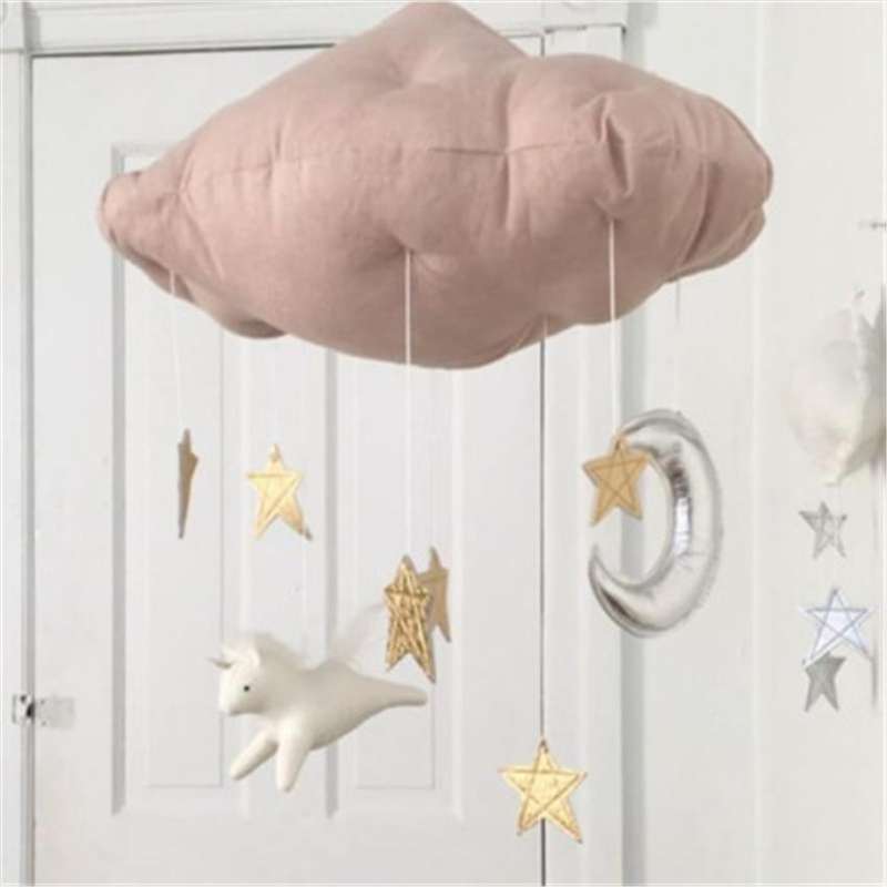 Baby Nursery Ceiling Mobile Party Decoration Clouds Moon Stars Hanging Decorations Kids Room Deco...
