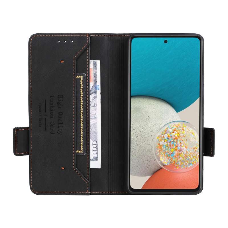For Samsung Galaxy A53 5G Magnetic Clasp Flip Leather Phone Case(Black)