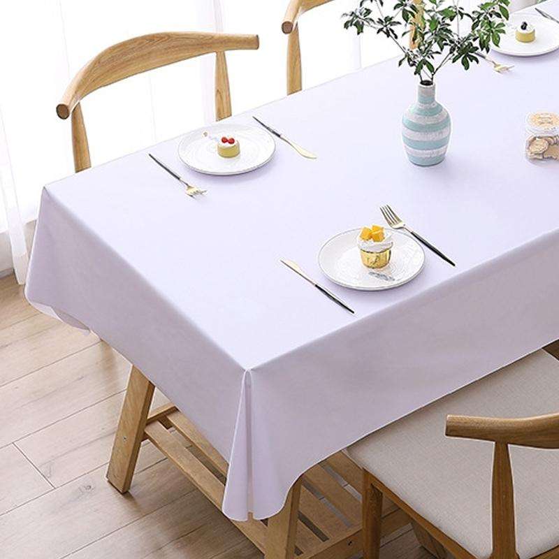 140x140cm Solid Color PVC Waterproof Oil-Proof And Scald-Proof Disposable Tablecloth(Pure White)