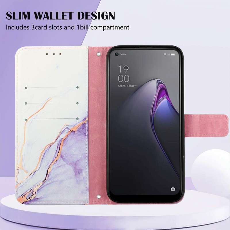 For OPPO Reno8 Pro+ PT003 Marble Pattern Flip Leather Phone Case(LS006)