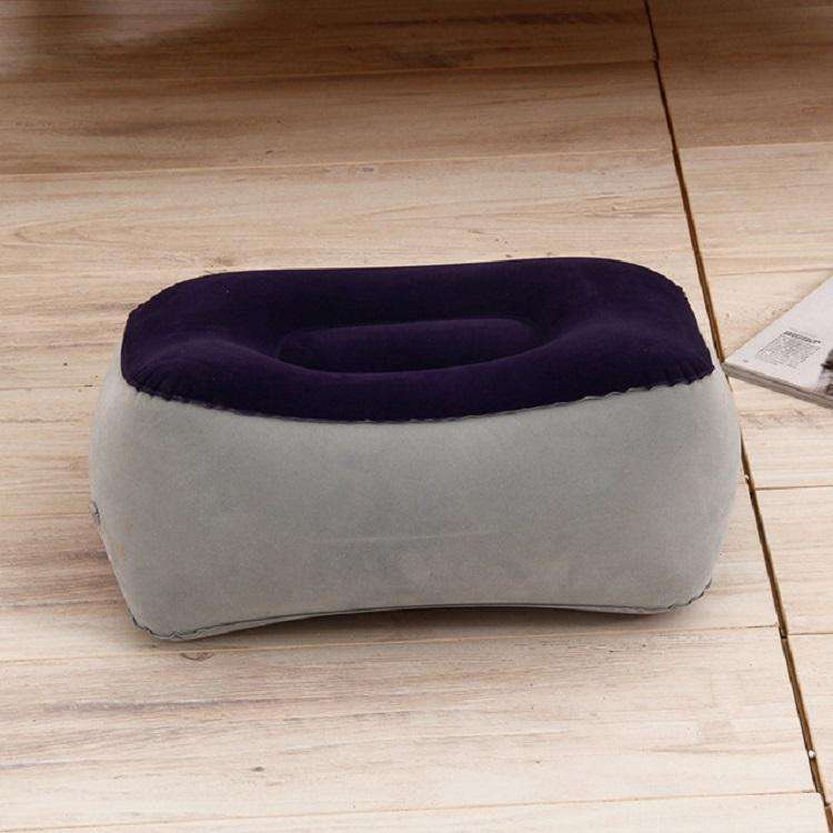 Travel Portable Inflatable Foot Rest Pilllow Mat Pad, Size:16x9cm(Gray Blue)