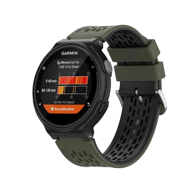 For Garmin Approach S2 / S4 Two-color Silicone Watch Band(Army Green Black)