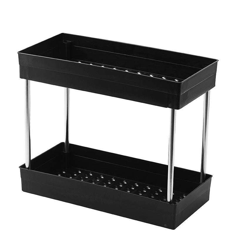 2222 Multifunctional Kitchen Counter Storage Rack, Spec: Hook Model (Steel Color)