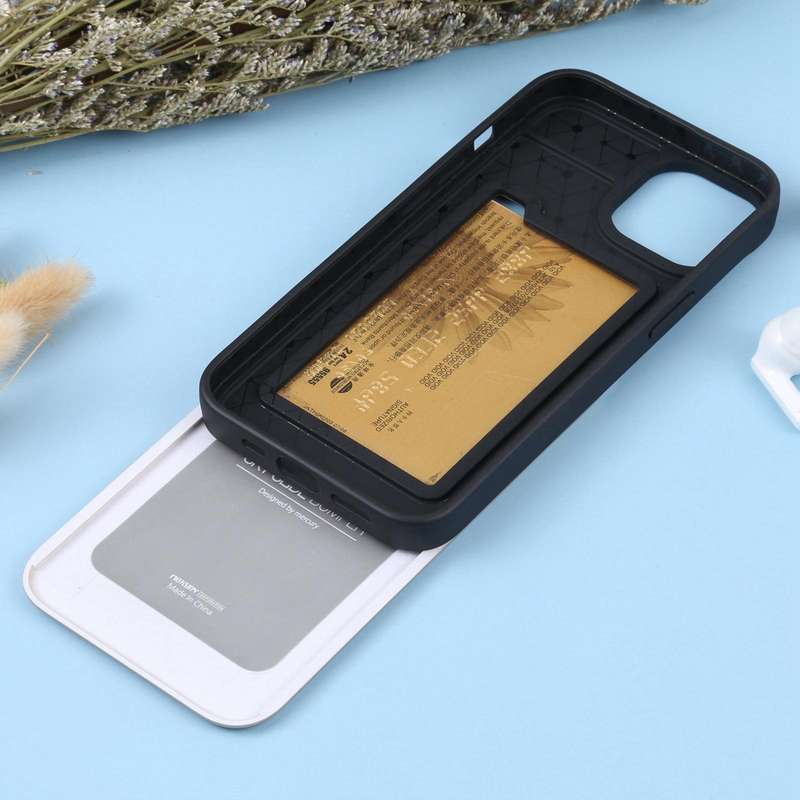 For iPhone 14 GOOSPERY SKY SLIDE BUMPER Sliding Card Slot Phone Case (Gold)