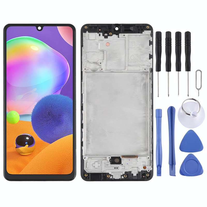Original Super AMOLED LCD Screen for Samsung Galaxy A31 SM-A315 Digitizer Full Assembly with Fram...