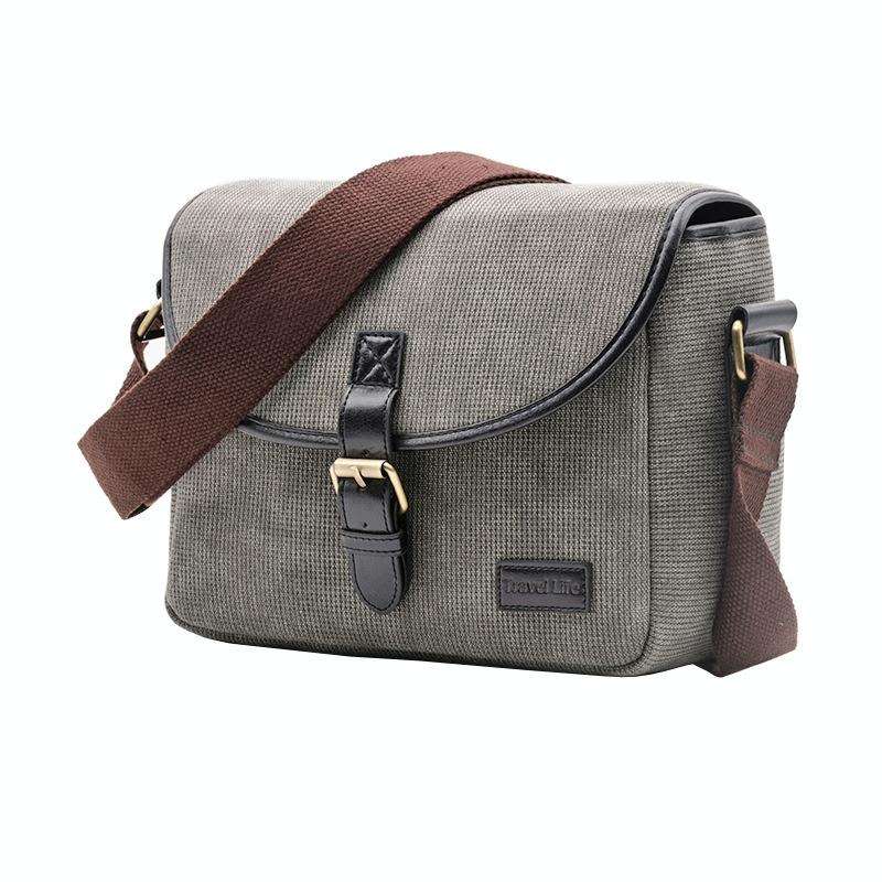 Casual SLR Camera Canvas Crossbody Bag(Gray)