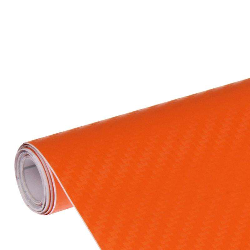 Car Decorative 3D Carbon Fiber PVC Sticker, Size: 152cm x 50cm(Orange)