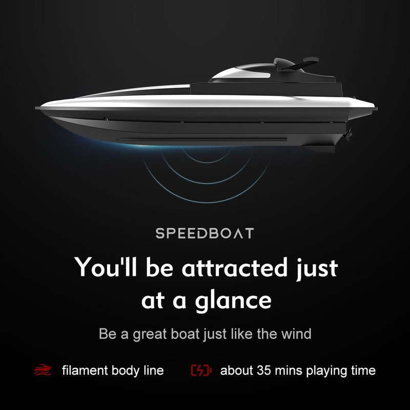 B8 Double Propeller Long Endurance High Speed Remote Control Boat(Black)