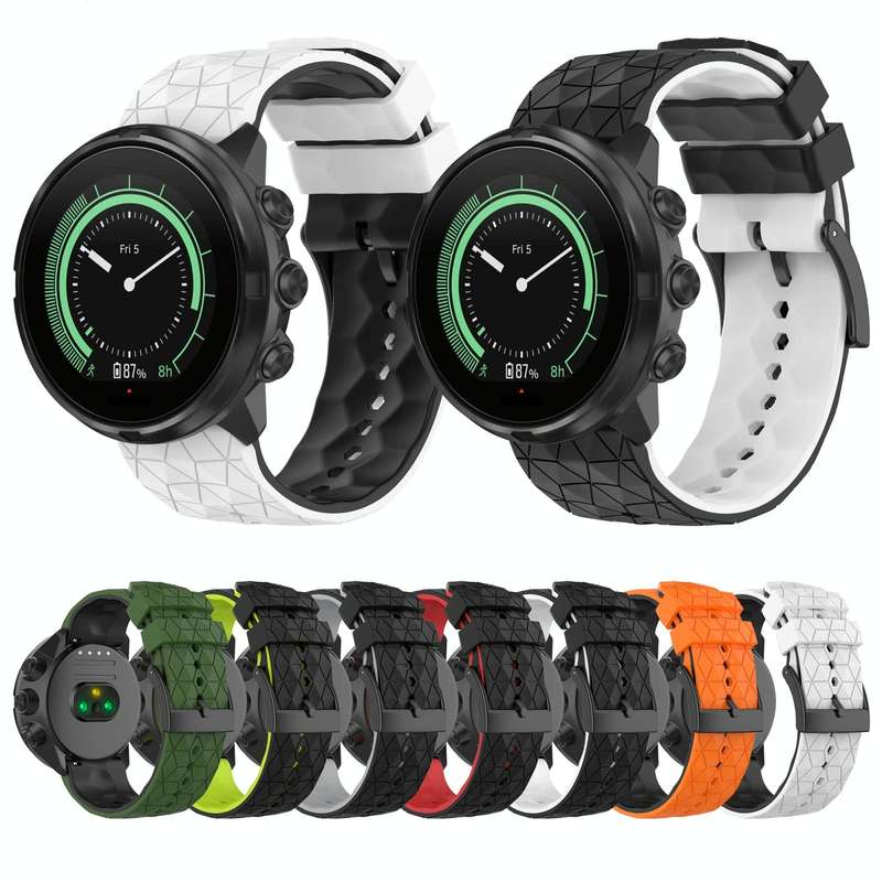 For Suunto Spartan Sport Wrist HR Baro 24mm Mixed-Color Silicone Watch Band(Orange+Black)