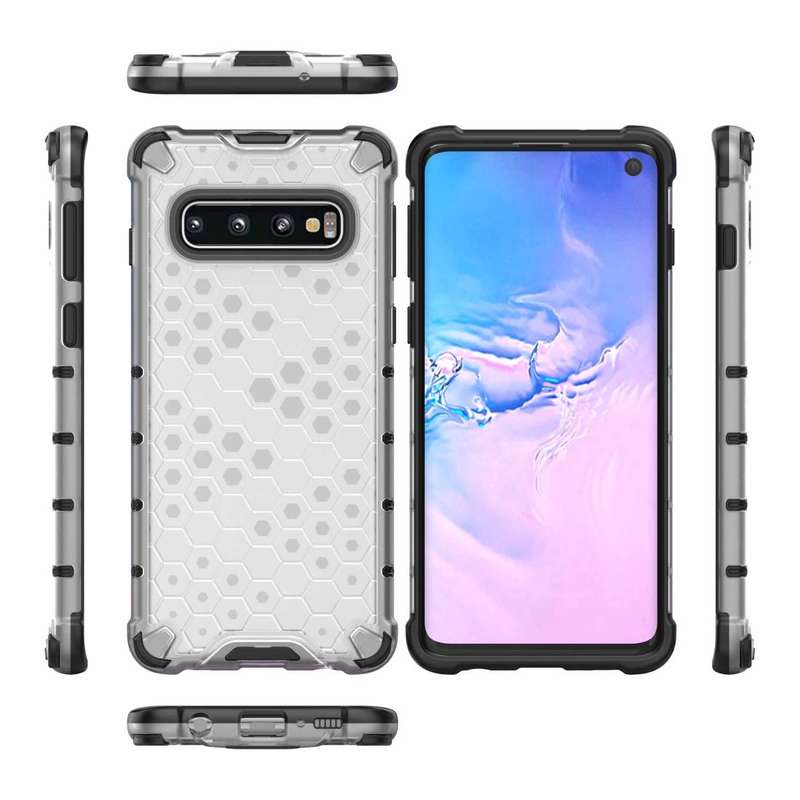 Honeycomb Shockproof PC + TPU Case for Galaxy S10 (Black)