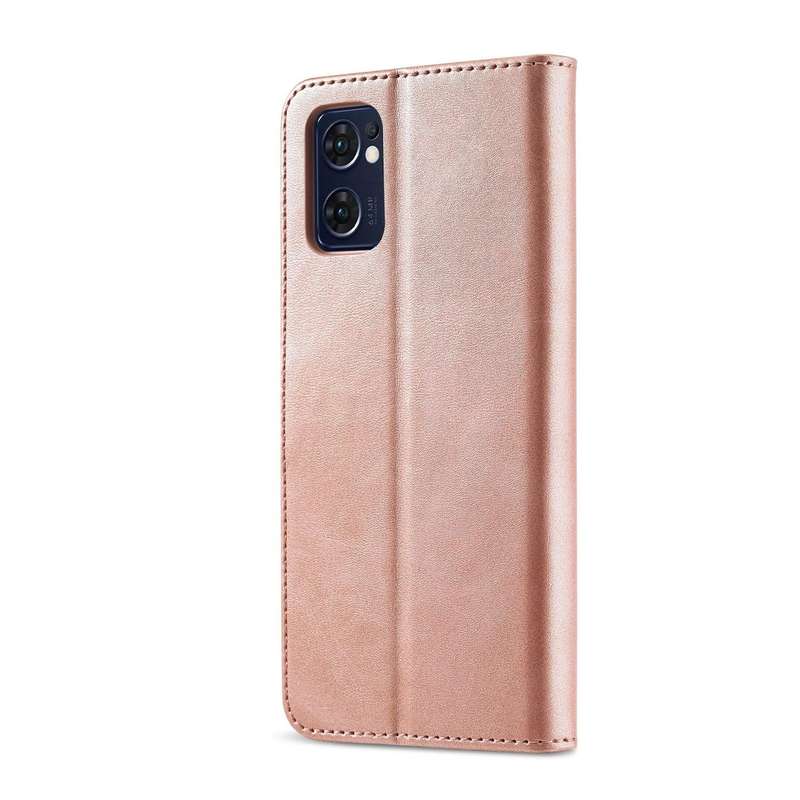 For OPPO A77 5G / A97 5G / Realme V23 LC.IMEEKE Calf Texture Leather Phone Case(Rose Gold)