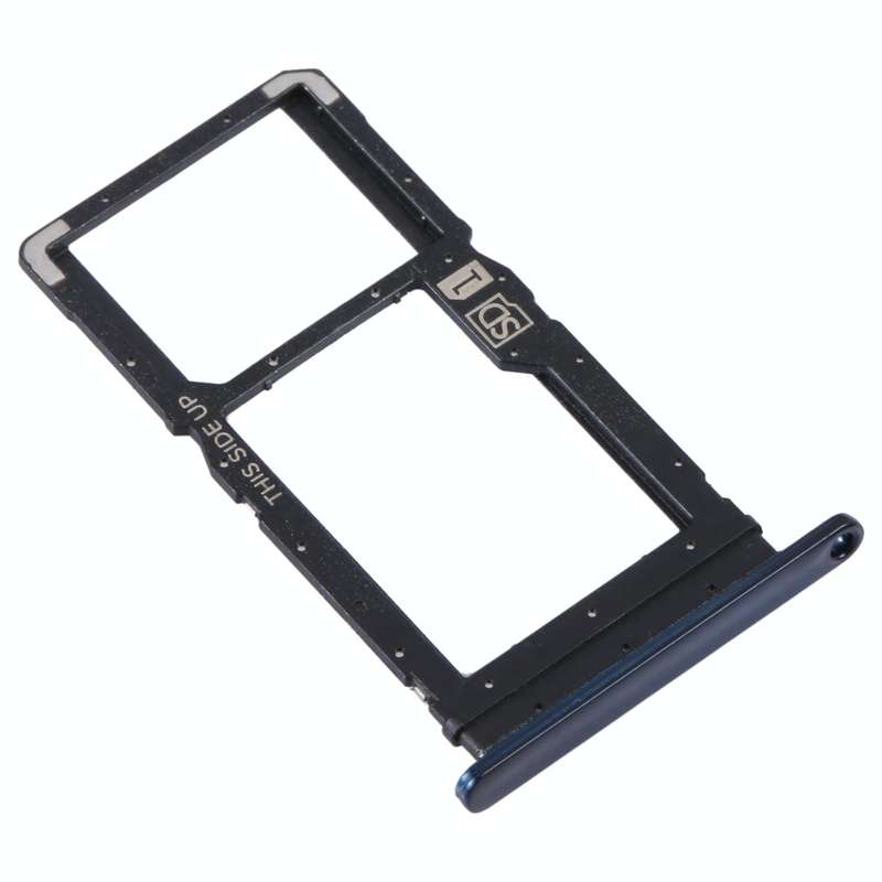 For Motorola Moto One Fusion Plus Original SIM Card Tray + Micro SD Card Tray (Blue)