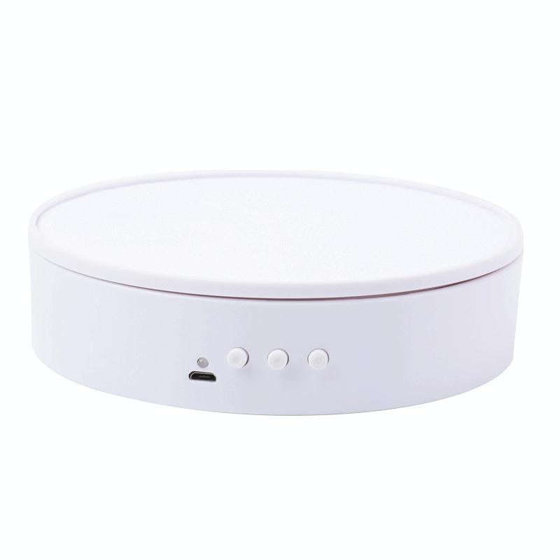 15cm Adjustable Speed Rotating Display Stand Props Turntable(White Velvet)