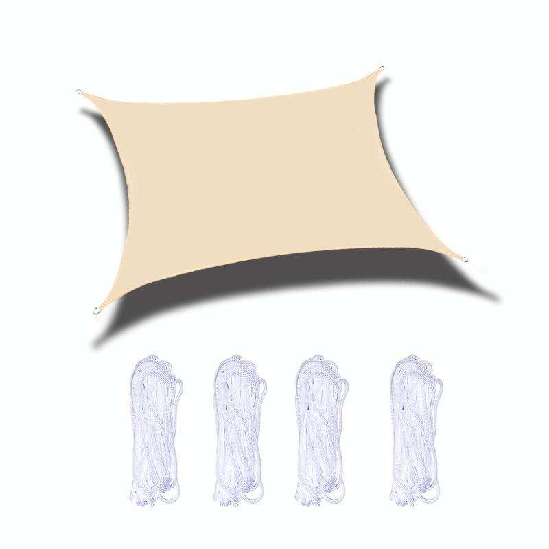 Outdoor Garden Sunshade Sail Waterproof Anti-UV Canopy, Size: 6m x 6m(Cream Color)