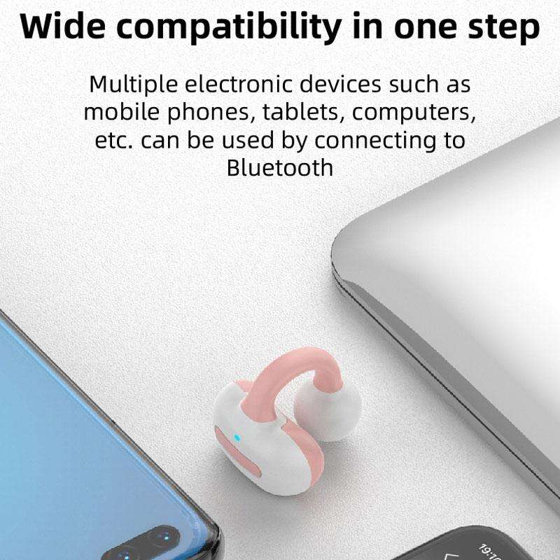 M-S8 Wireless Stereo Single Ear Clip-on Bluetooth Earphone(Pink)