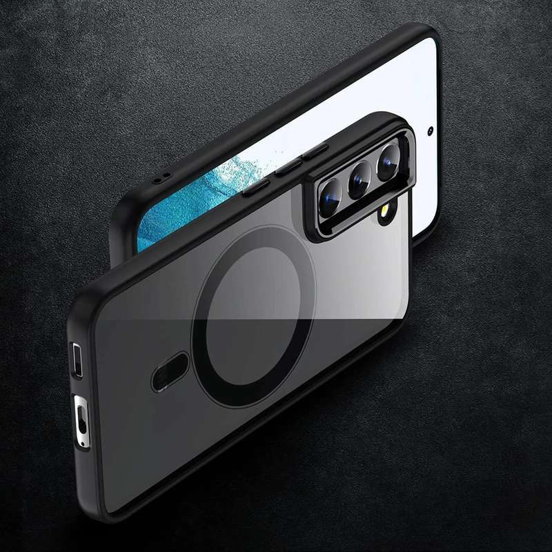 For Samsung Galaxy S22 5G Acrylic PC MagSafe Phone Case(Black)
