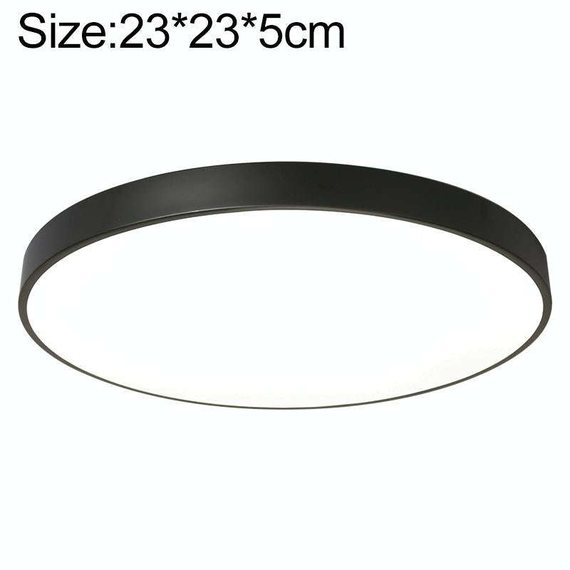 Macaron LED Round Ceiling Lamp, White Light, Size:23cm(Black)
