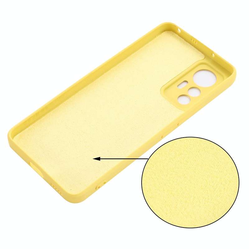 For Xiaomi 12 Lite Solid Color Liquid Silicone Full Coverage Phone Case(Yellow)
