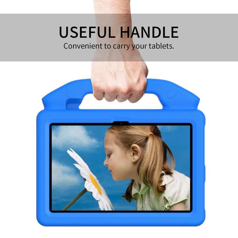 For Amazon Kindle Fire 7 2022 Children EVA Shockproof Tablet Case with Thumb Bracket(Blue)