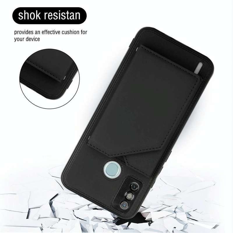 For Tecno Spark 6 Go / Go 2020 Skin Feel PU + TPU + PC Phone Case(Black)
