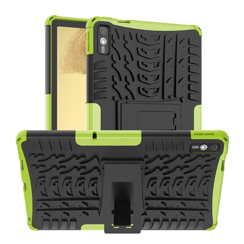 For Lenovo Tab M10 Tire Texture TPU + PC Tablet Case with Holder(Green)