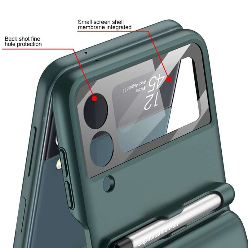 For Samsung Galaxy Z Flip4 GKK Magnetic Full Coverage Phone Flip Case with Pen(Purple)
