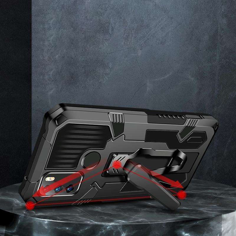 For OPPO Reno5 5G Machine Armor Warrior Shockproof PC + TPU Protective Case(Black)