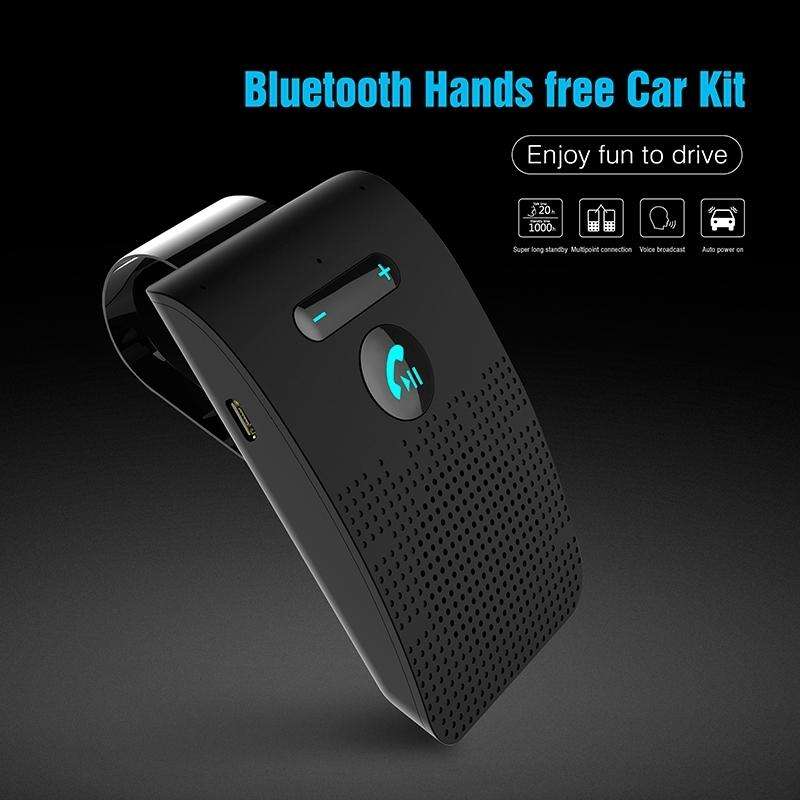 SP09 Multipoint Wireless Bluetooth V4.2 Handsfree Car Kit Speaker Speakerphone, Support Voice Rea...