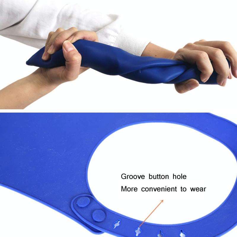 Yanxiang Elderly Eat Silicone Waterproof Bib Adult Widened Disposable Saliva Pocket(Blue)