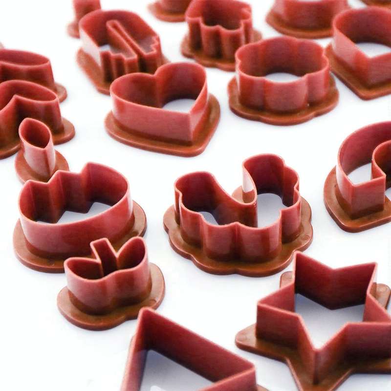 24 In 1 DIY Clay Earrings Molds DIY Handmade Clay Cutter Handmade Jewelry Molds(Rust Red)