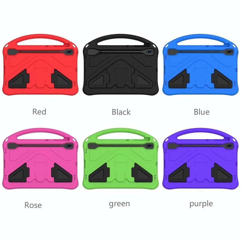 For Samsung Galaxy S7 FE T730 / T736 EVA Flat Anti Falling Protective Case Shell with Holder(Black)