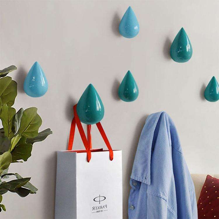 Creative Water Droplets Wall Hooks Home Decoration Resin Mural 3D Coat Hook Single Hooks Wall Han...