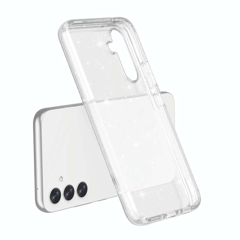 For Samsung Galaxy A34 5G Shockproof Terminator Glitter Powder Phone Case(White)
