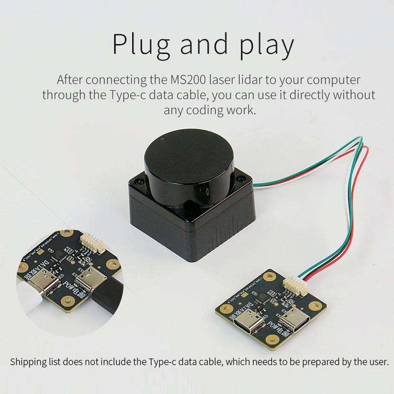 Yahboom Lidar ROS2 Robot SLAM Mapping Navigation Ranging TOF(MS200)