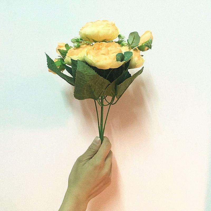 Beautiful Rose Peony Artificial Silk Flowers Small Bouquet Fores Home Party Spring Wedding Decora...