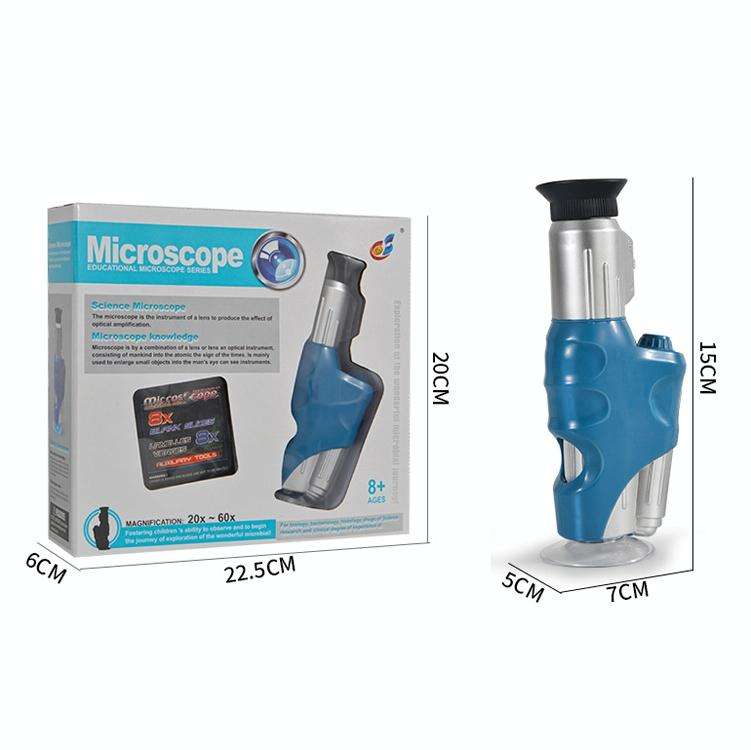C2122 20X-60X Children Handheld Microscope Scientific Experiment Toy Outdoor Adventure STEAM Teac...