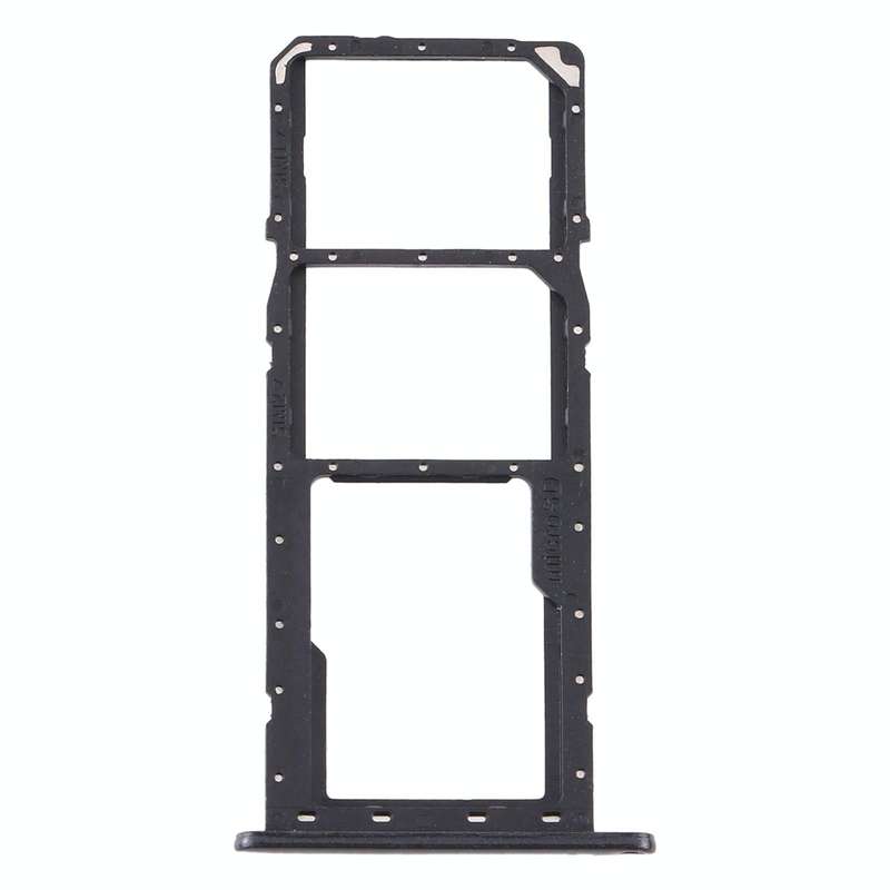 For Samsung Galaxy A11 SM-A115 SIM Card Tray + SIM Card Tray + Micro SD Card Tray (Black)