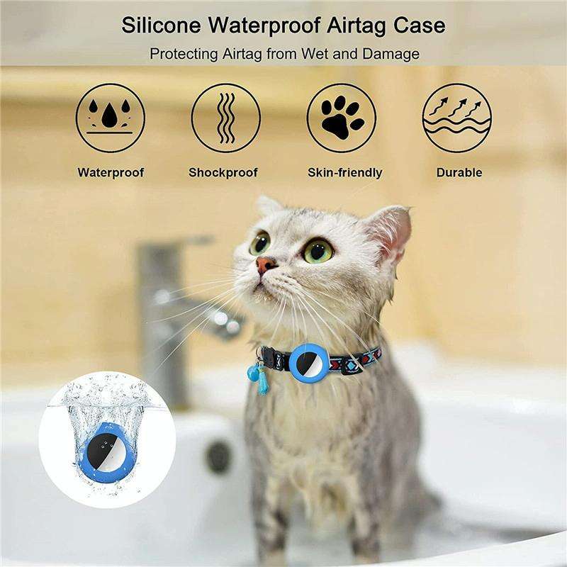 Pet Colored Bell Tassel Collar for Airtag Tracker(Red)