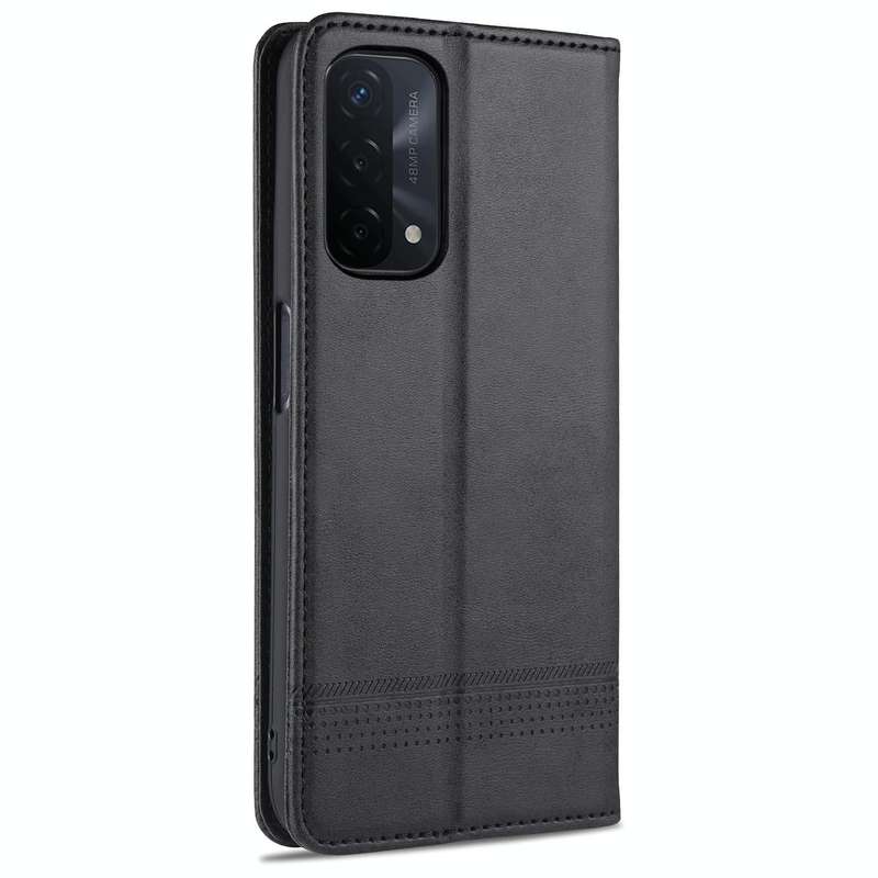 For OPPO A74 (5G) AZNS Magnetic Calf Texture Horizontal Flip Leather Case with Card Slots & Holde...