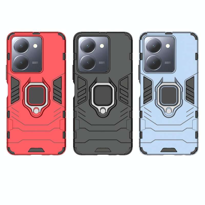 For vivo Y78 / Y36 Magnetic Ring Holder PC + TPU Phone Case(Black)