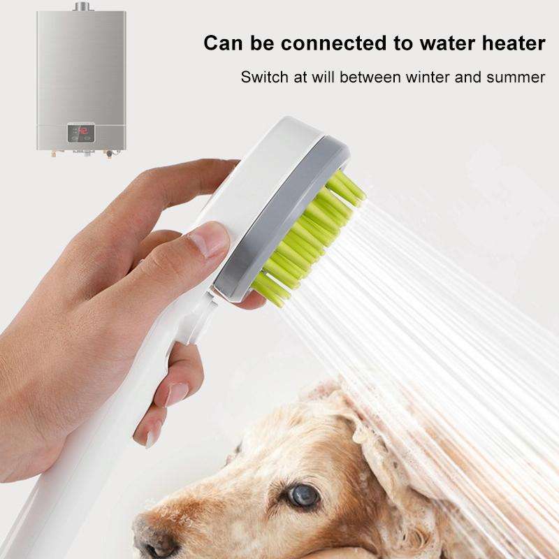 Pet Shower Nozzle Massage Shower, with Hose Universal Joint (Grey)