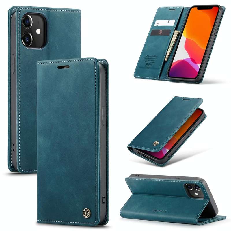 For iPhone 12 / 12 Pro CaseMe-013 Multifunctional Retro Frosted Horizontal Flip Leather Case with...