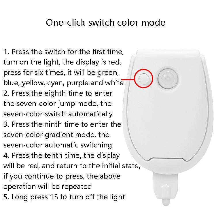 Hanging LED Toilet Light Intelligent Automatic Human Body Induction Light(RGB Multicolor)