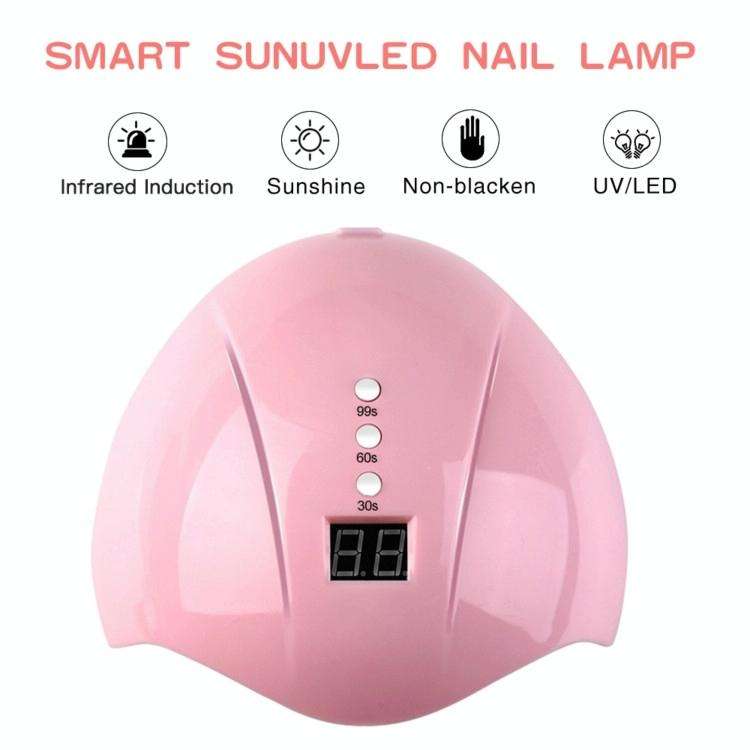 36W UV Led Lamp Nail Dryer 12 Leds for Nail Machine Curing 30s/60s/99s Timer USB Connector(Pink)