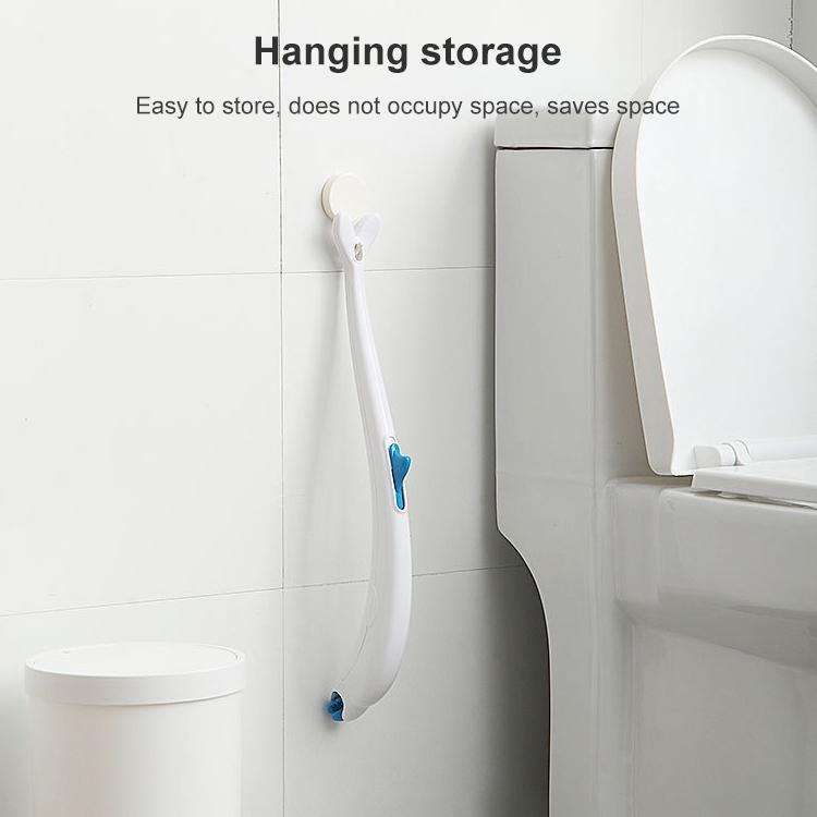 Disposable Toilet Brush Household Toilet Brush with Detergent, Style:Dolphin