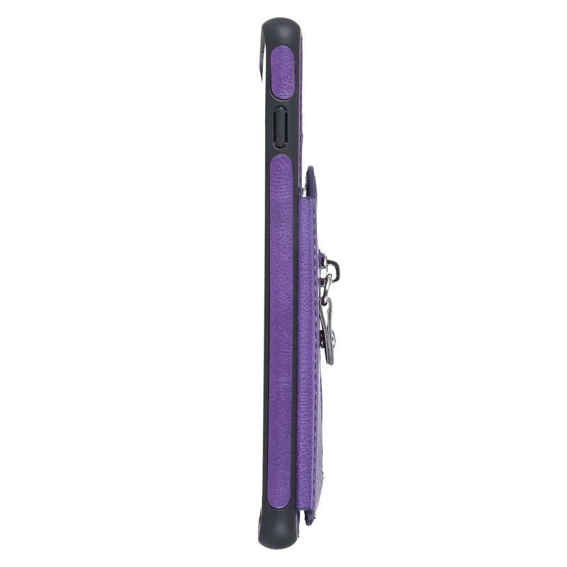 For Galaxy S10 Solid Color Double Buckle Zipper Shockproof Protective Case(Purple)