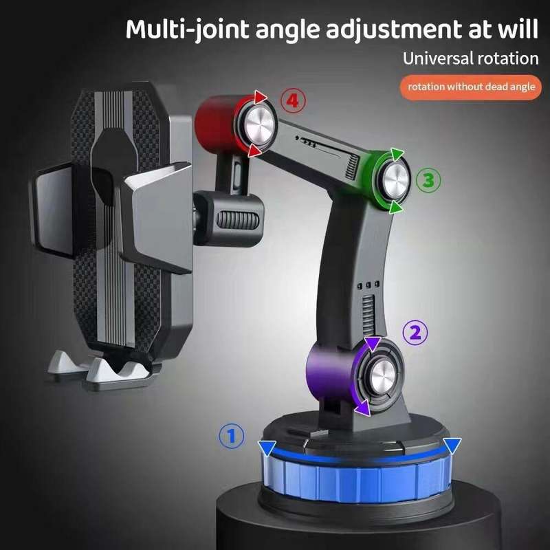 X-0566 Big Suction Cup Car Phone Holder Center Console Phone Holder(Black Gray)