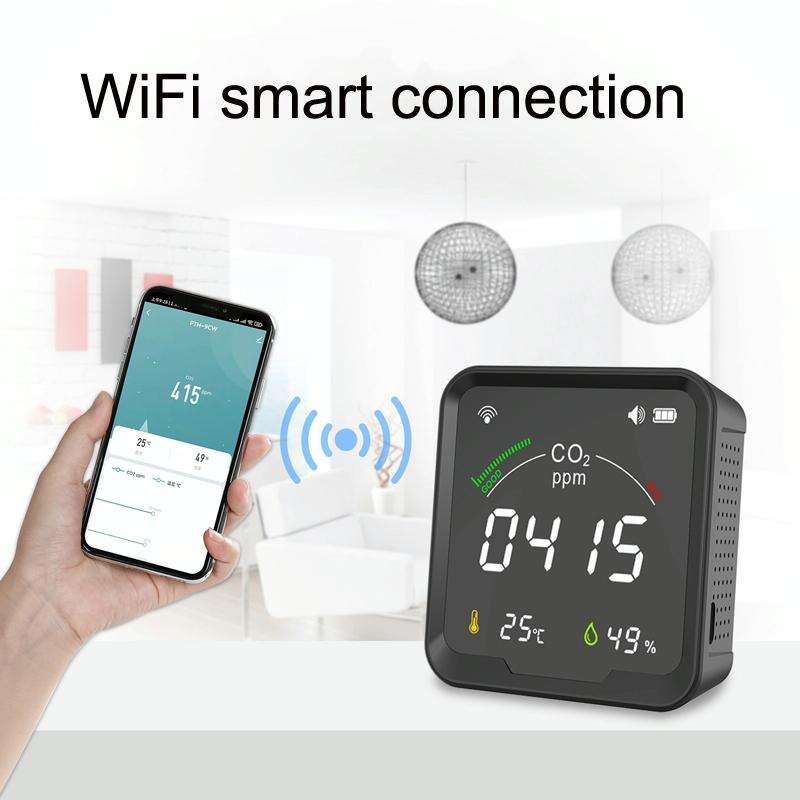 PTH-9CW Wifi Intelligent Infrared CO2 Detector Air Quality Detector Home Temperature And Humidity...