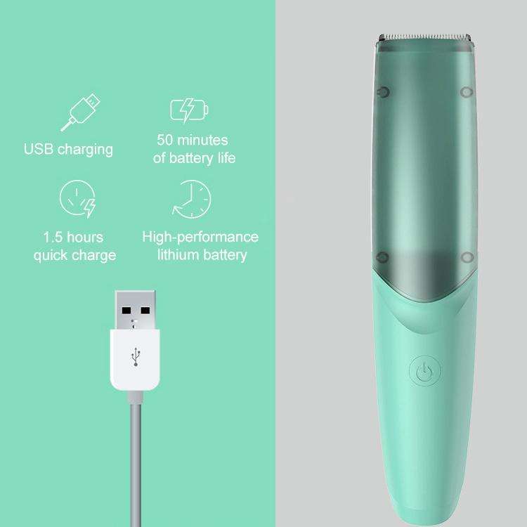 Household Baby Children's Rechargeable Electric Push Shaving Head Hair Clipper(Green)